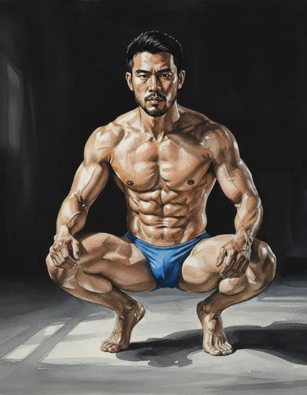 Hunk man with painting II