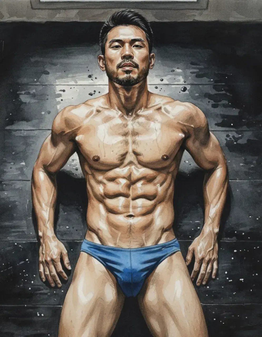 Hunk man with painting II