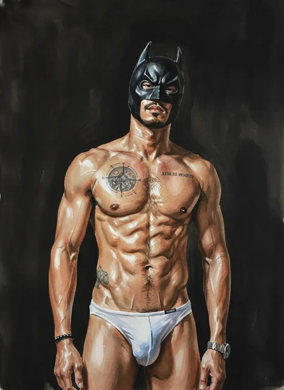 Hunk man with painting II