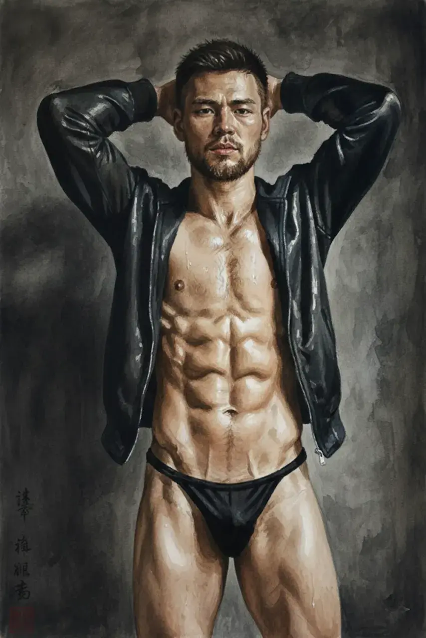 Hunk man with painting II