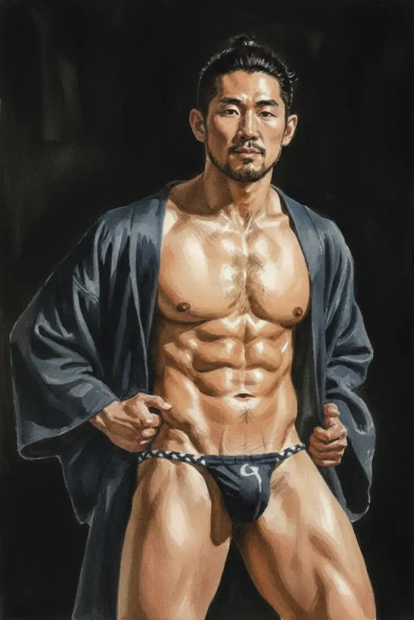 Hunk man with painting II