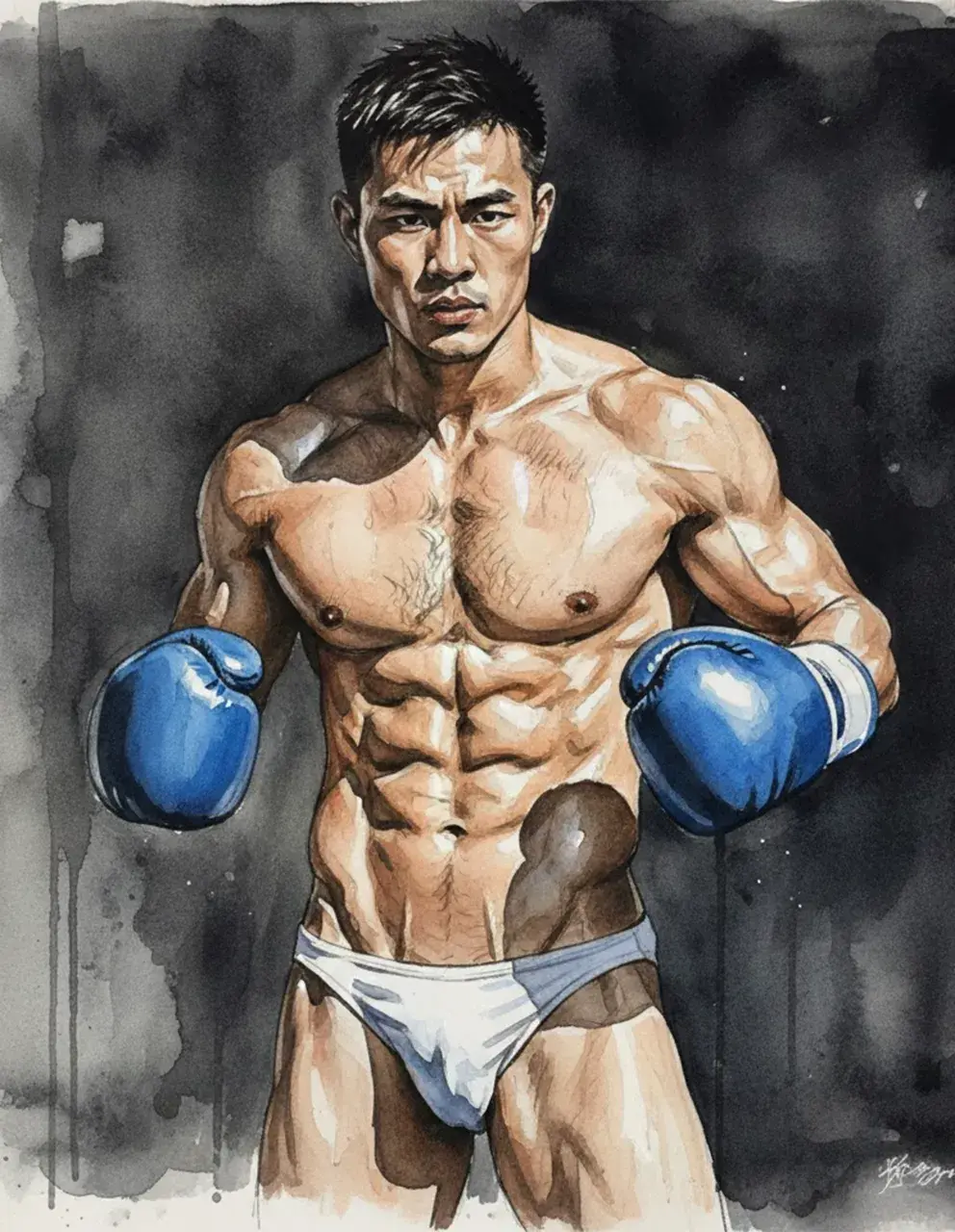 Hunk man with painting II