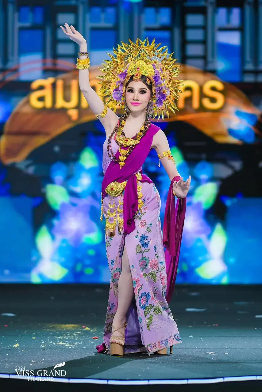 MGT62 #มิสแกรนด์สมุทรสาคร ปูเปรี้ยว สุชาณิการ์ สาวก  ชุด ศรีวิชัยพิศมัยดุจเทวี