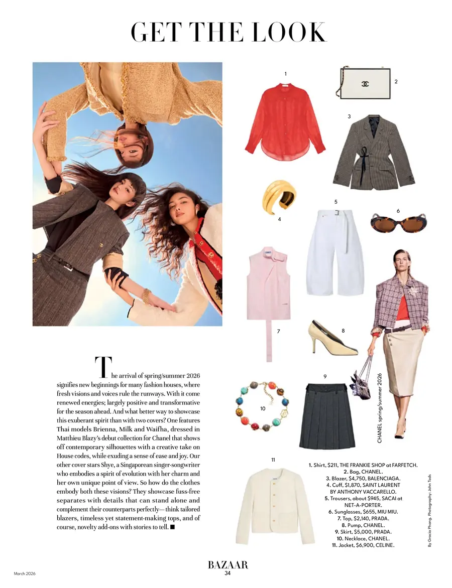 บรีน่า-นภัสนันท์, มิลค์-ณัฐรชา & ว่ายฟ้า-ชนิตสิริ @ Harper's BAZAAR Singapore March 2026