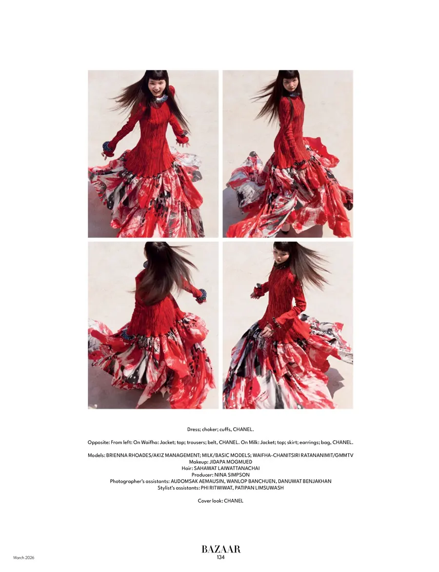 บรีน่า-นภัสนันท์, มิลค์-ณัฐรชา & ว่ายฟ้า-ชนิตสิริ @ Harper's BAZAAR Singapore March 2026