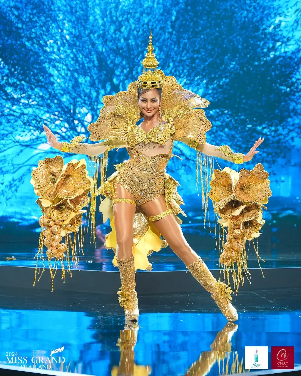 MGT08 #มิสแกรนด์ฉะเชิงเทรา กวาง กวินตา พรหมมาตร์  ชุด บุปผาเมืองแปดริ้ว