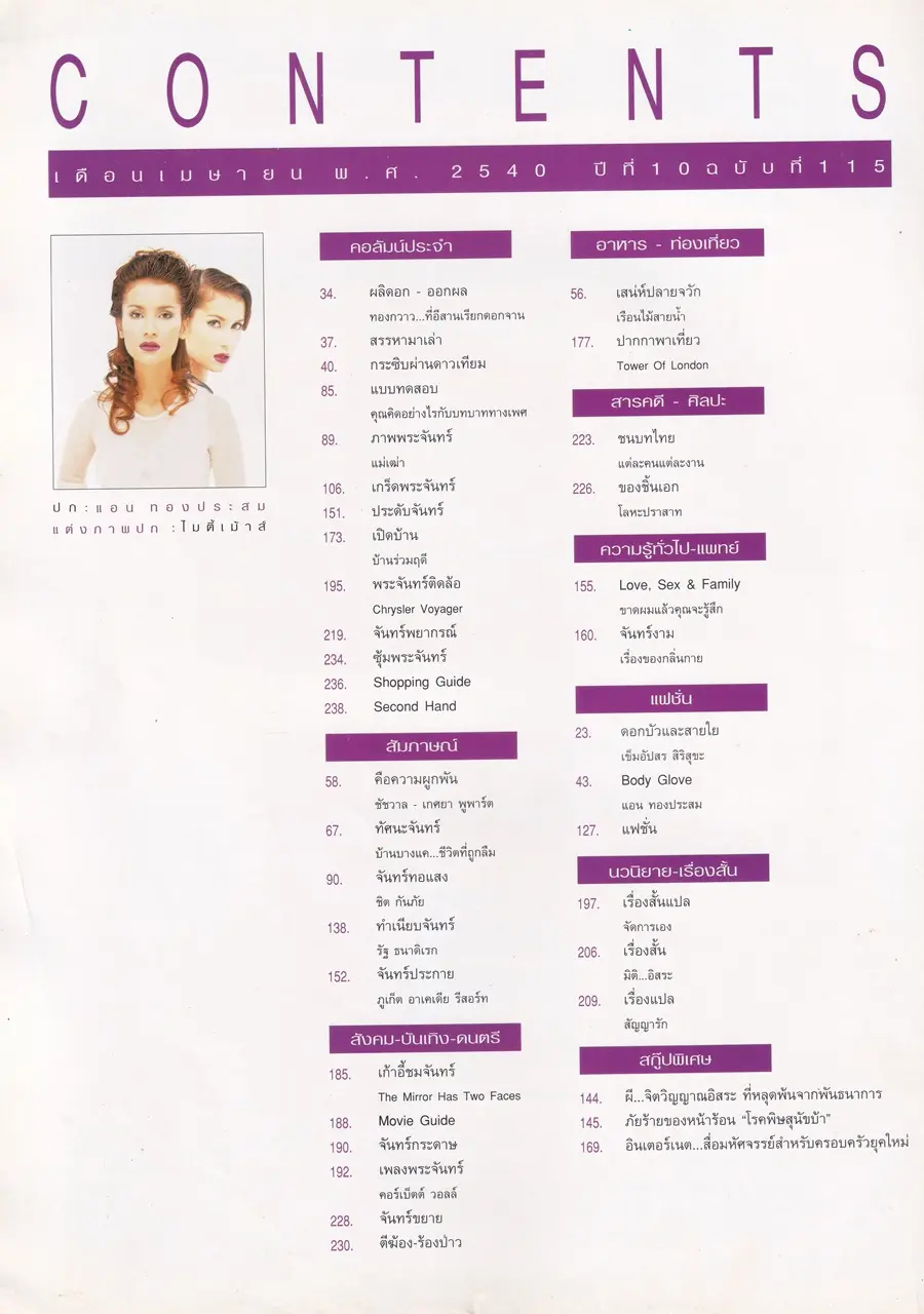 (วันวาน) แอน ทองประสม @ นิตยสาร จันทร์ ปีที่ 10 ฉบับที่ 115 เมษายน 2540