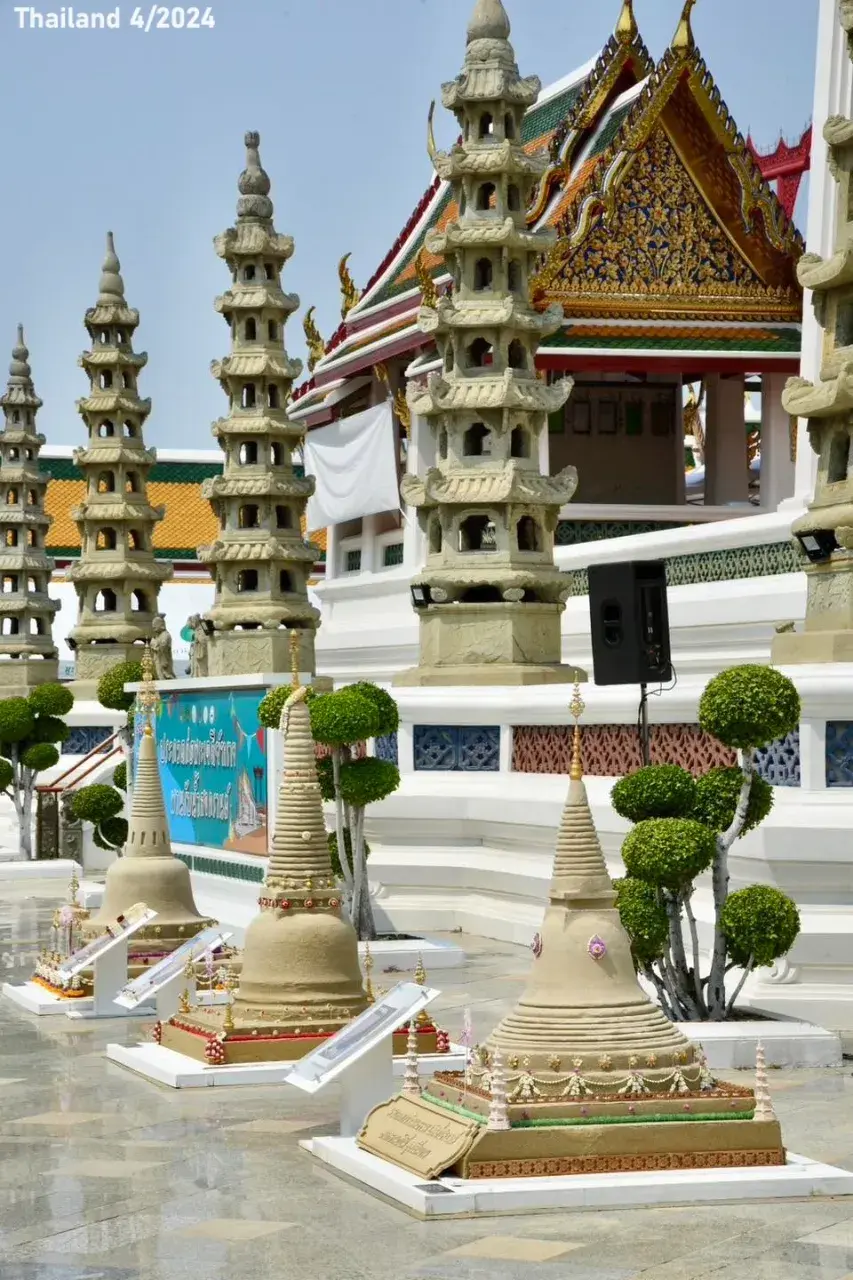 Songkran Sand Pagodas at Wat Suthat 🇹🇭