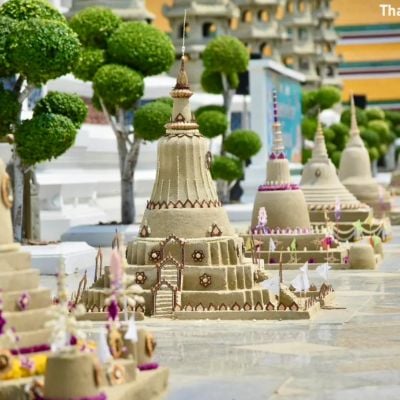 Songkran Sand Pagodas at Wat Suthat 🇹🇭