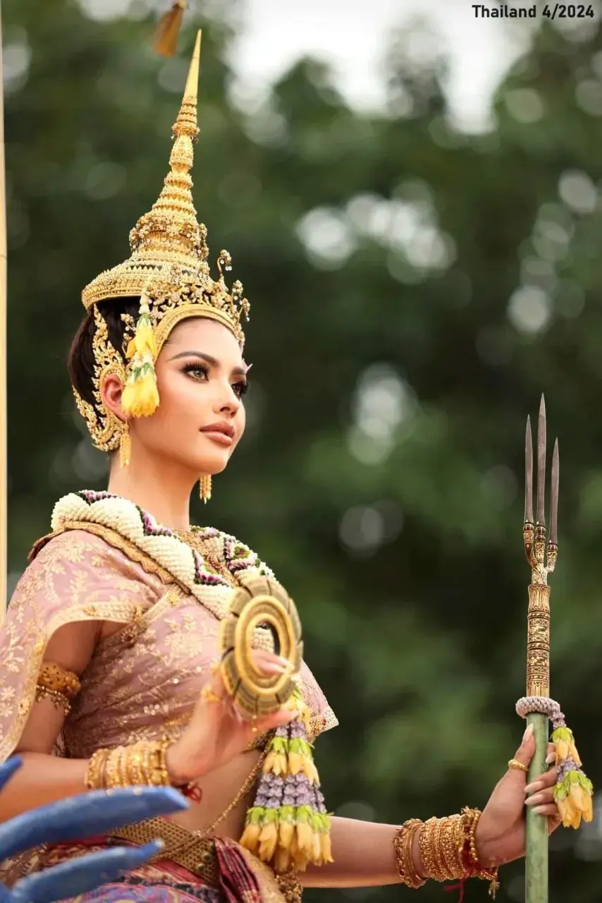 Anntonia Porsild as Mahothorn Devi Songkran Goddess 2024 🇹🇭