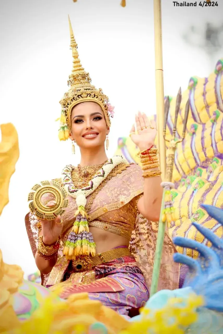 Anntonia Porsild as Mahothorn Devi Songkran Goddess 2024 🇹🇭