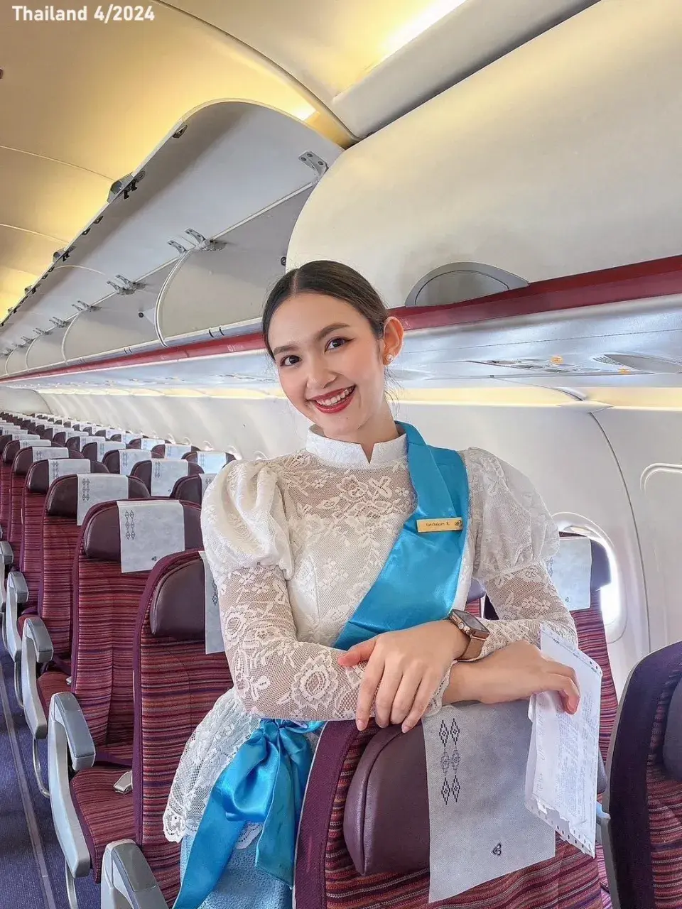 Thai Airways Flight Attendants in Traditional Dresses 🇹🇭