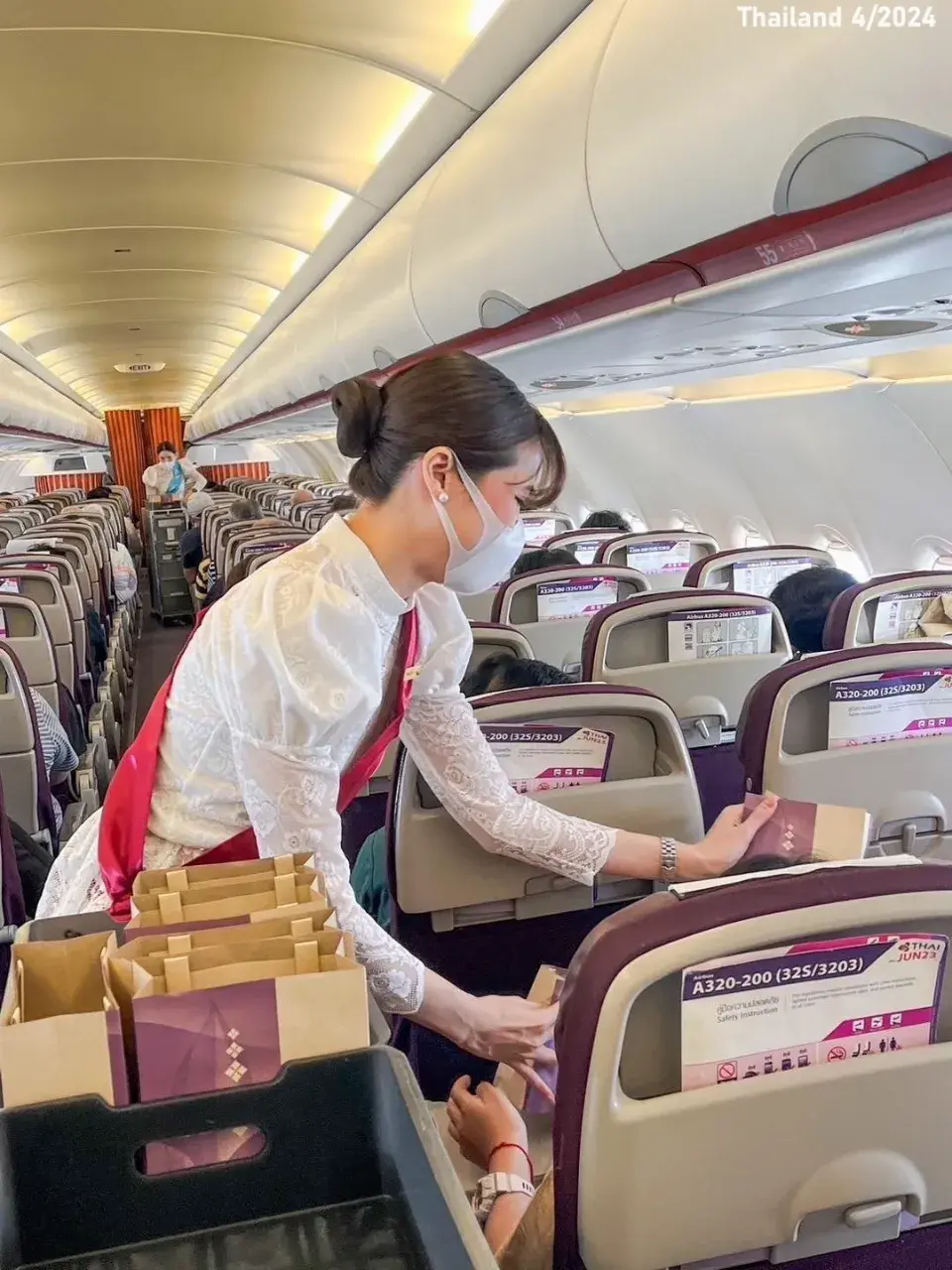 Thai Airways Flight Attendants in Traditional Dresses 🇹🇭