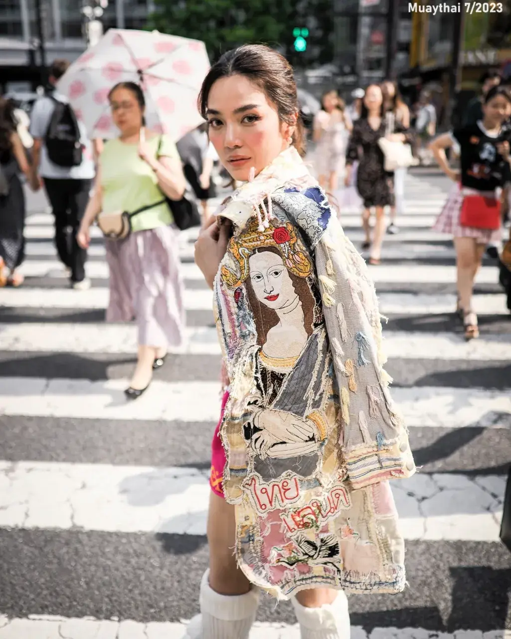 Prang Kannarun Wears Muaythai Shorts in Japan