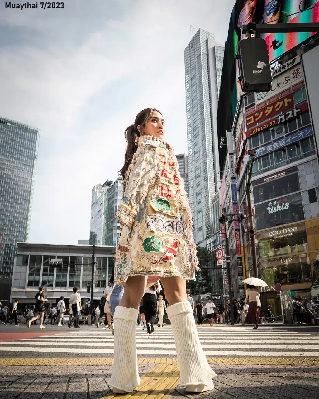 Prang Kannarun Wears Muaythai Shorts in Japan