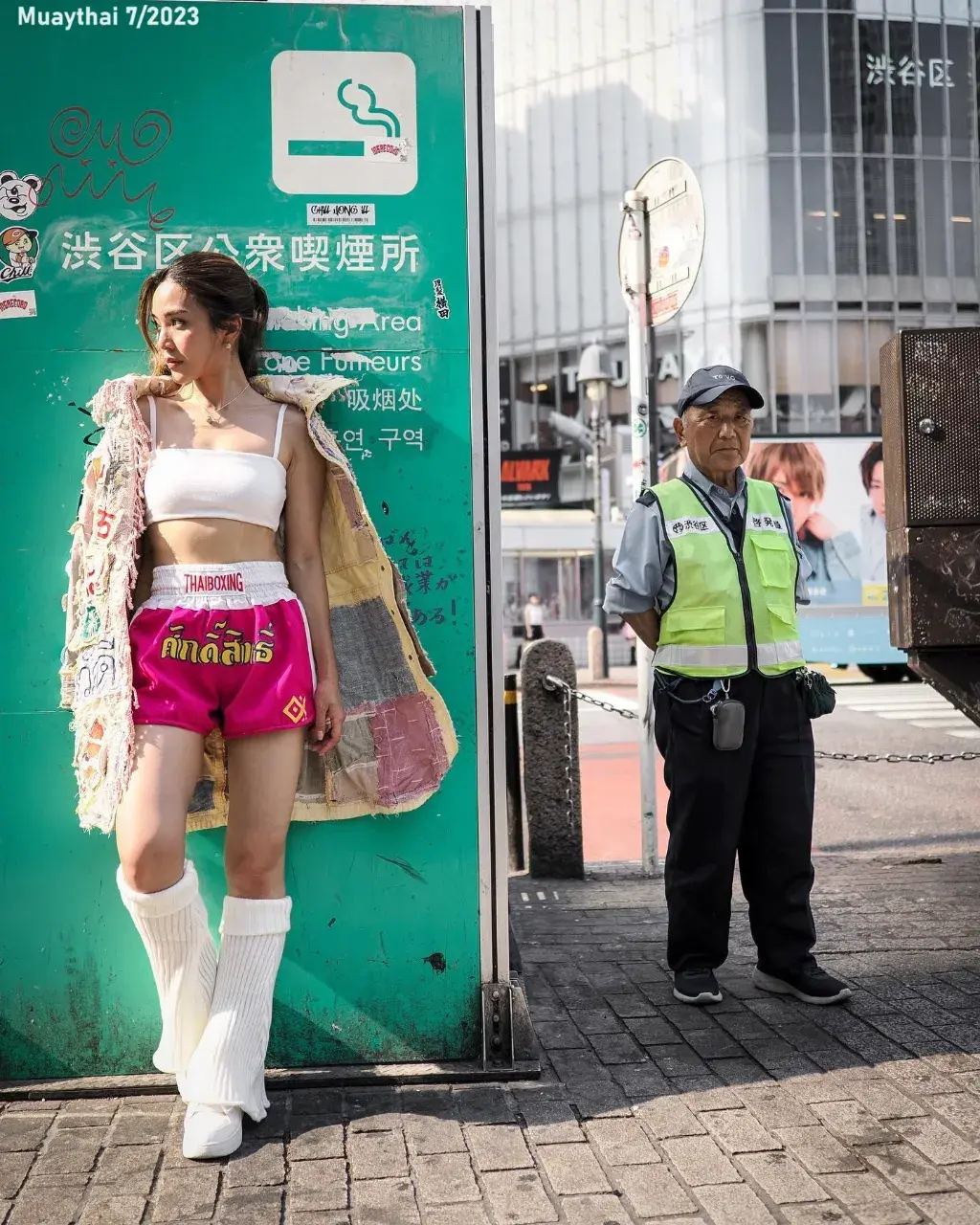 Prang Kannarun Wears Muaythai Shorts in Japan