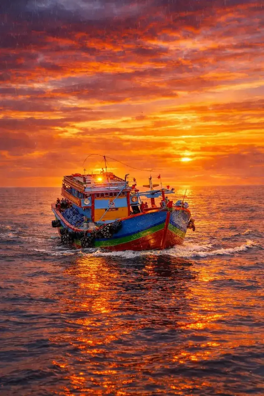 หนุ่มหาปลากับชีวิตบนเรือ