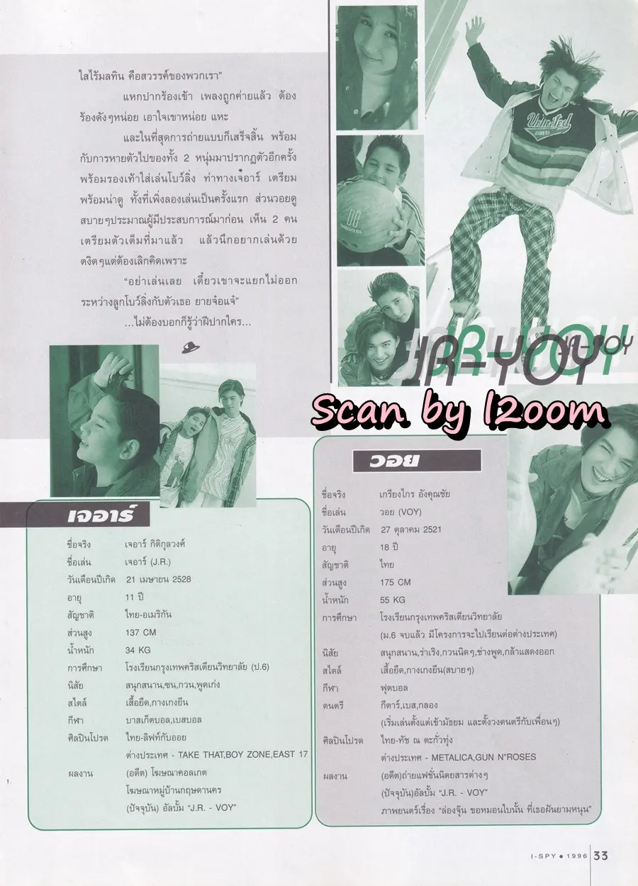 (วันวาน) เจอาร์-วอย @ นิตยสาร i-SPY ปีที่ 1 ฉบับที่ 12 ปักษ์หลัง มกราคม 2540