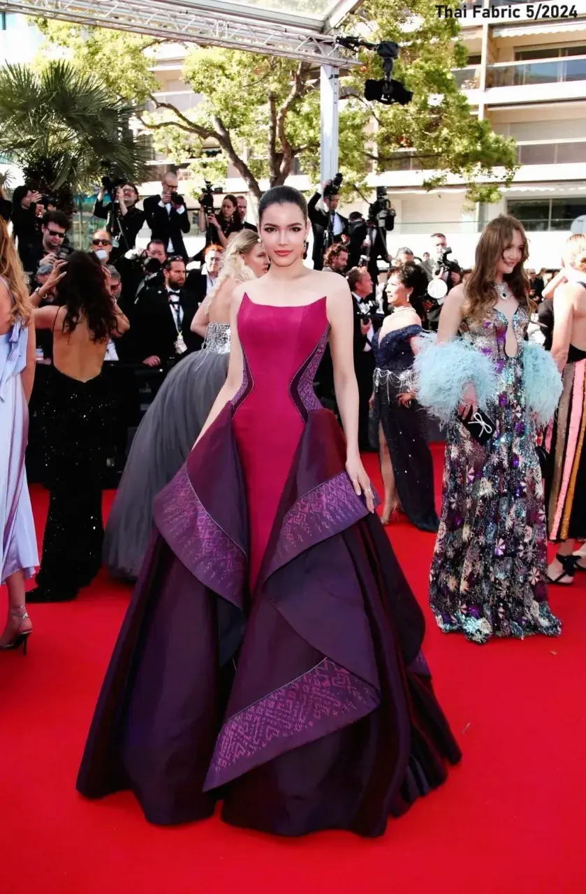 Fahsai in Thai Silk Evening Gown at 2024 Cannes Film Festival