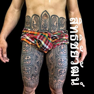 SAK KHA LAI (สักขาลาย): Lanna Thigh Tattoo 🇹🇭