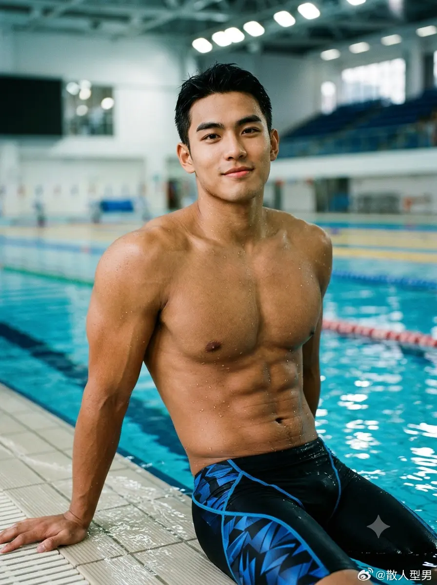 Handsome AI Swimmer
