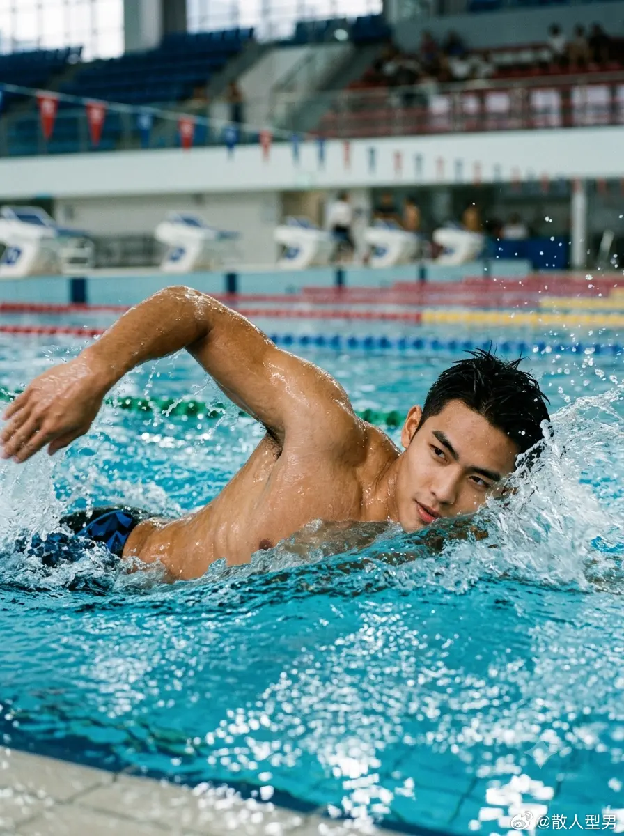 Handsome AI Swimmer