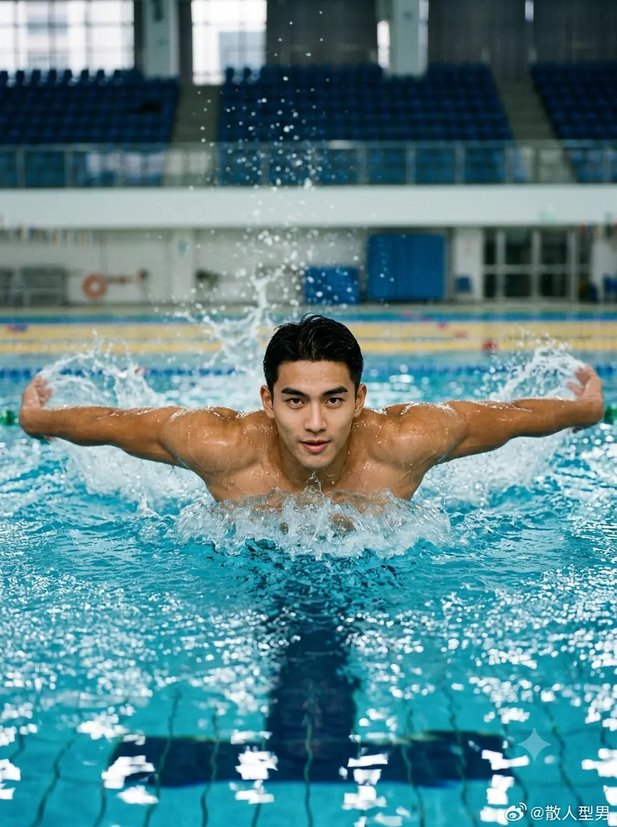 Handsome AI Swimmer