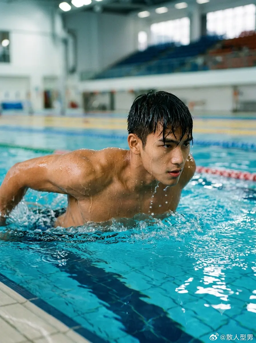 Handsome AI Swimmer