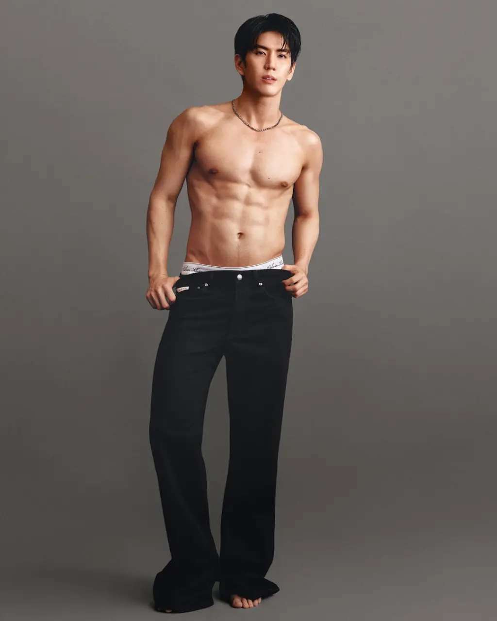 SEA TAWINAN wearing Calvin Klein