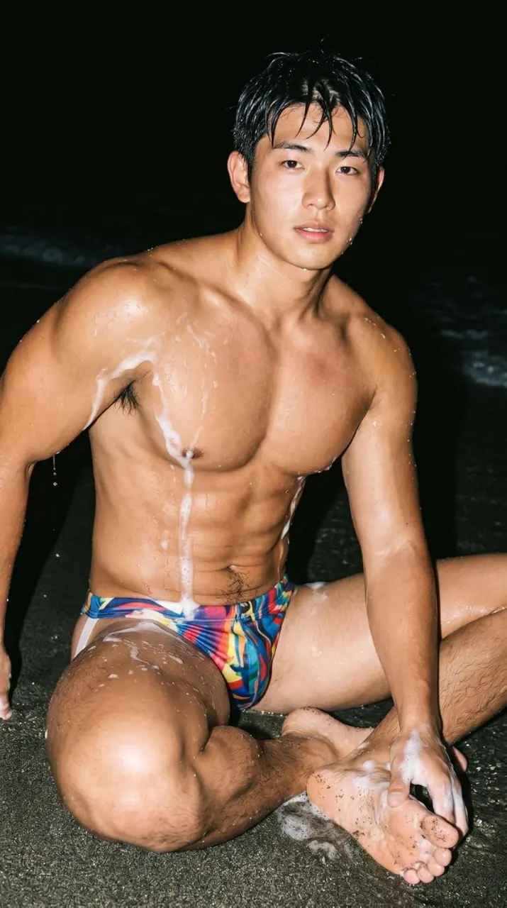 Men in swimwear from the photobook *AI Macho*