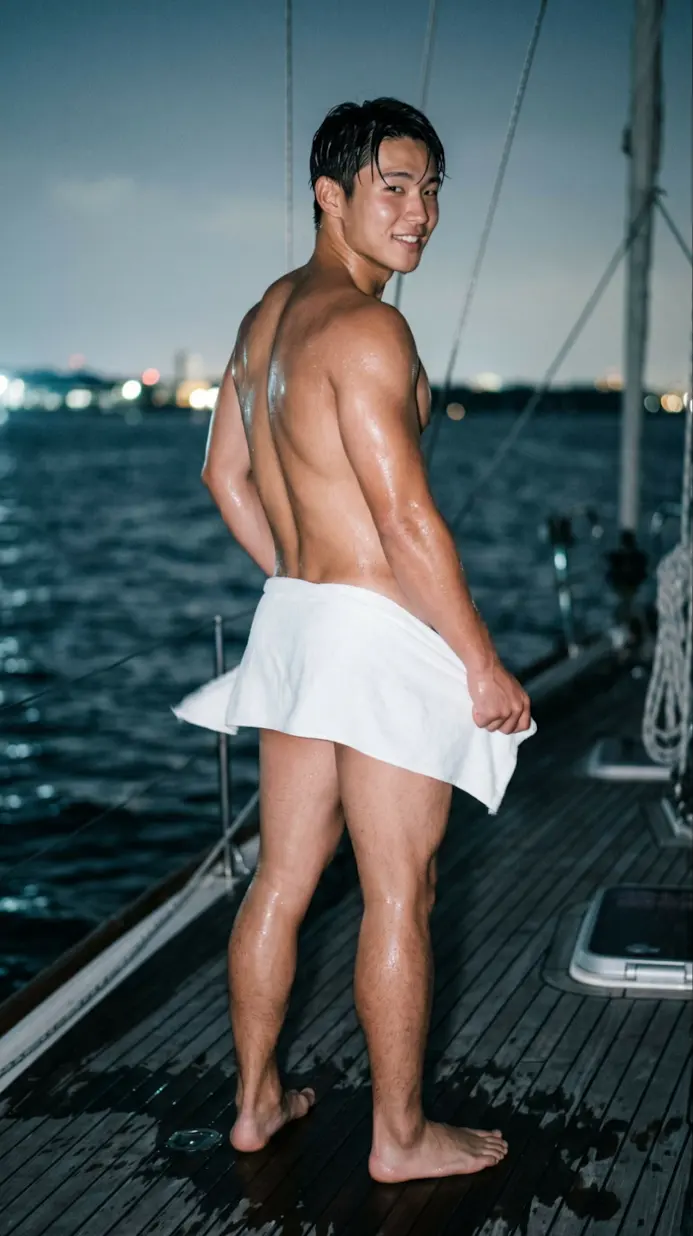 Men in swimwear from the photobook *AI Macho*