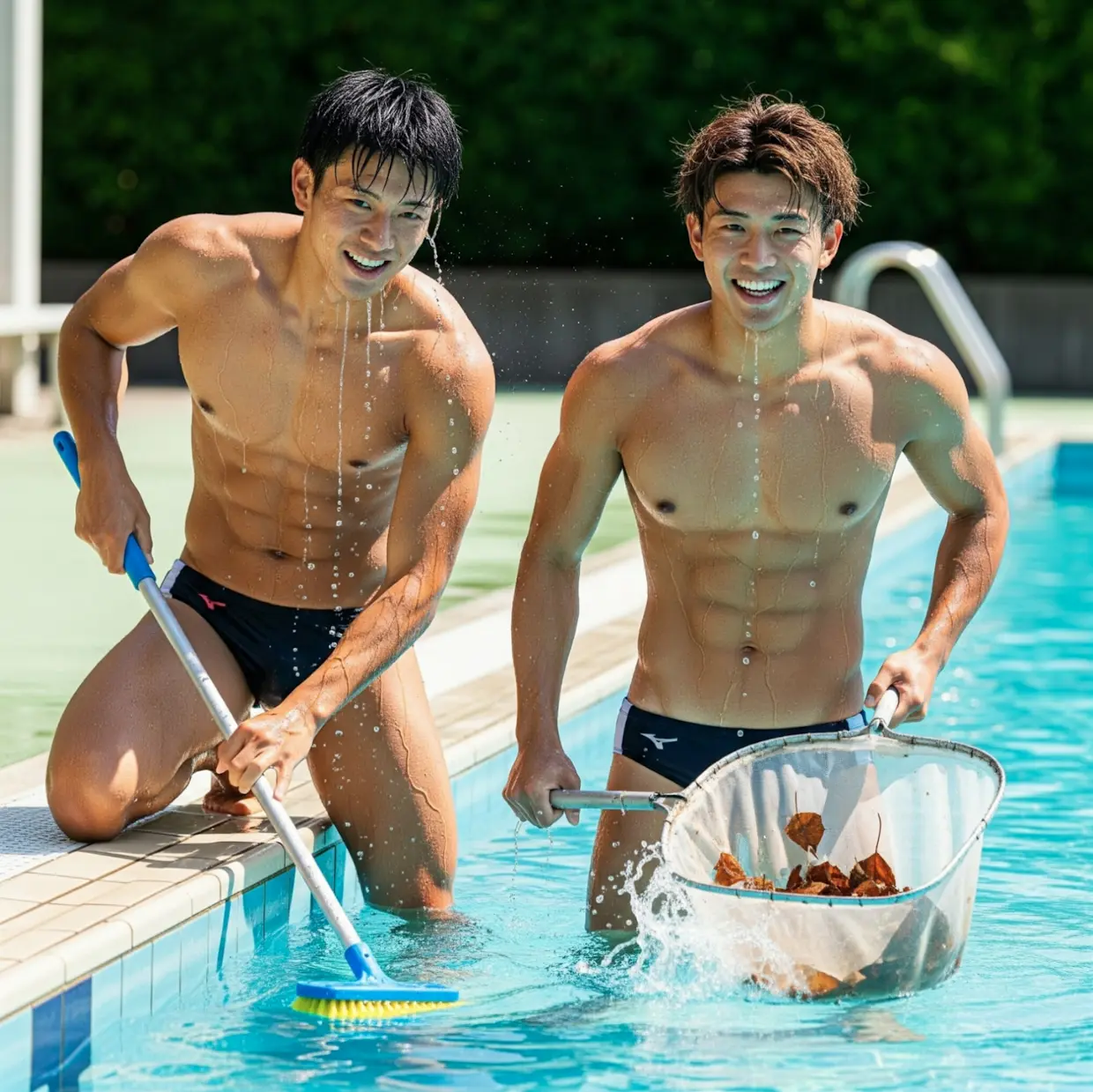 Men in swimwear from the photobook *AI Macho* #2