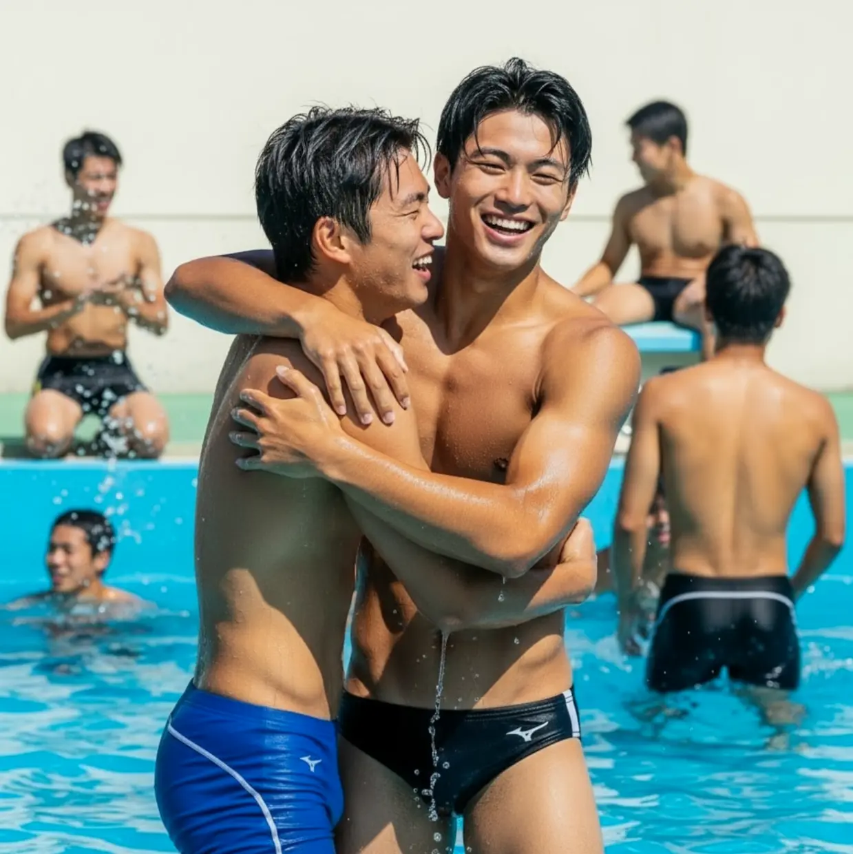 Men in swimwear from the photobook *AI Macho* #2