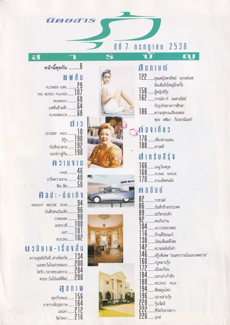 (วันวาน) นุ่น สินิทธา @ นิตยสาร รุ้ง ปีที่ 7 ฉบับที่ 77 กรกฎาคม 2538