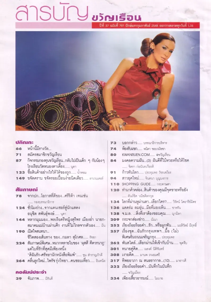 (วันวาน) นิตยสาร ขวัญเรือน ปีที่ 37 ฉบับที่ 797 ปักษ์แรก กุมภาพันธ์ 2548