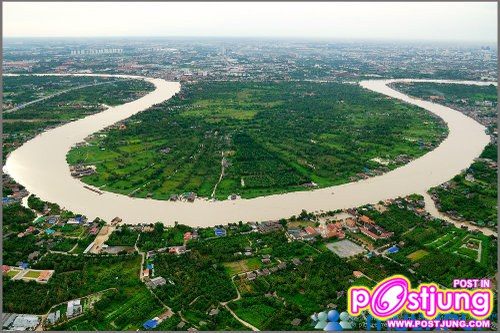 ภาพเกาะเกร็ดและตัวอำเภอปากเกร็ด