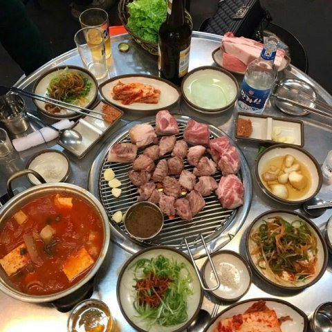 เนื้อย่าง+ซุปเต้าหู้กิมจิ