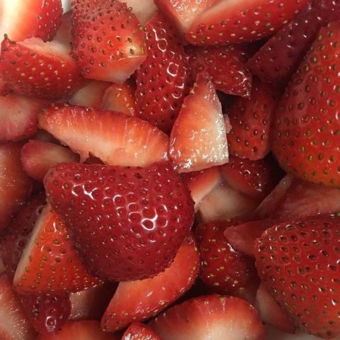 eating strawberries