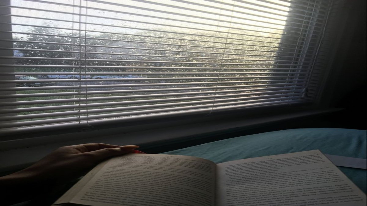 POV: Reading books while it's raining