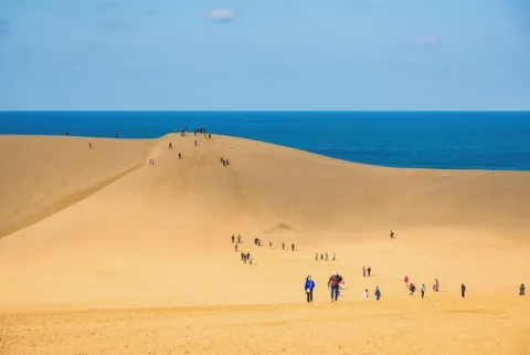 ไม่น่าเชื่อว่าที่ญี่ปุ่นจะมีทะเลทราย แต่ก็มี !! Tottori Sand Dunes เนินทรายยาวถึง 16 กิโลเมตร เป็นทะเลทรายเลียบชายฝั่งที่กว้างที่สุดในญี่ปุ่น ซึ่งเกิดจากการสะสมของทรายภูเขาไฟมากว่า 100,000 ปี