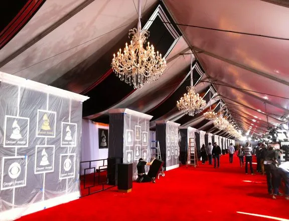 Red carpet outfit for awards ceremony