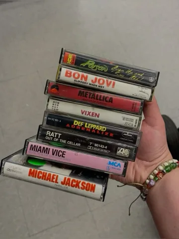 my music stuff,of course, with my walkman!!