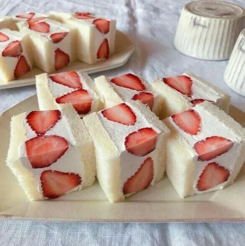 Strawberry-filled sandwich
