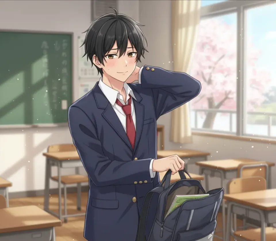 เพื่อนผู้ชายลืมดินสอกับยางลบมาโรงเรียน เขาชื่อ Horiuchi Haruto เขามาขอยืมของคุณ คุณตอบว่าอะไร?