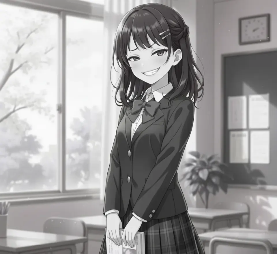 คุณคิดย้อนกลับไปถึงเหตุการณ์ก่อนที่รุ่นพี่Sakuma จะมาขอขนมจากคุณและเริ่มสงสัยว่า “อาจจะเป็นคนที่อิจฉาคุณแล้วแอบใส่ยาพิษลงในขนมที่คุณเตรียมมาเพื่อแบ่งให้ทุกคนกินในวันคริสมาสต์ของโรงเรียน (ชื่อKazama?)