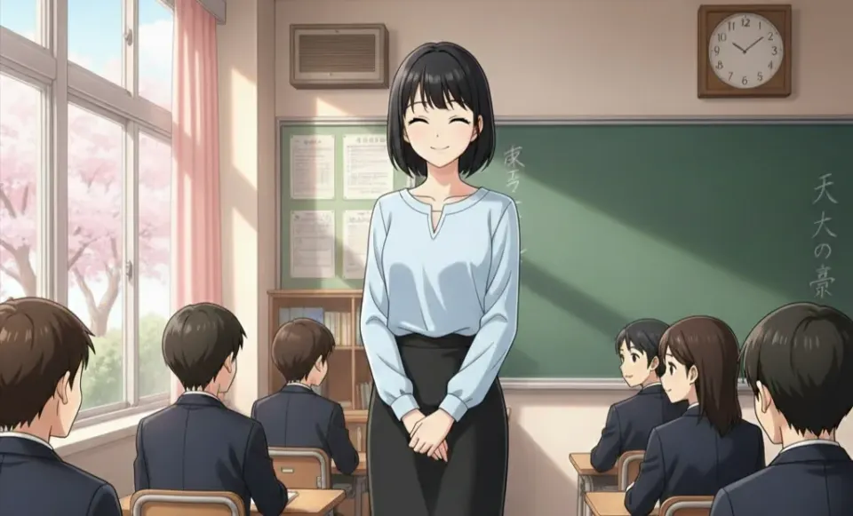 อาจารย์Miwa พยักหน้าและพูด ขอบใจที่บอกนะ เดี๋ยวอาจารย์จะจัดการให้เอง ไม่ต้องเป็นห่วงนะ อาจารย์เข้าใจที่หนูพูดนะค่ะ