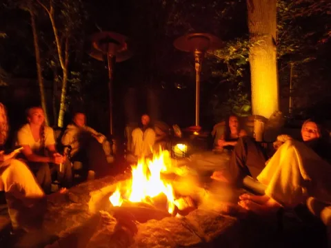 Meeting up with friends