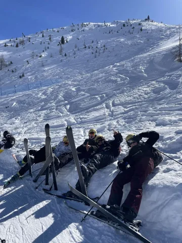 You never went back to the hotel , you are still skiing