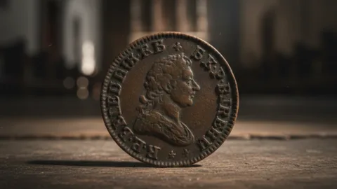 เหรียญกษาปณ์ทองแดงปลอมในปากเหยื่อ มีรูปร่างหน้าตาเลียนแบบเหรียญกวีเนีย (Guinea) แต่ตัวอักษรที่สลักไว้กลับผิดเพี้ยนไป สิ่งนี้สะท้อนถึงทักษะของฆาตกรอย่างไร?