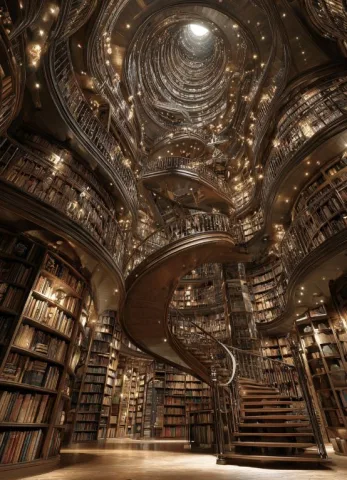 The quiet royal library filled with ancient knowledge